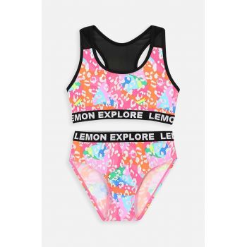 Lemon Explore costum de baie pentru copii din două piese culoarea roz