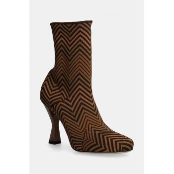 Missoni botine Gea femei, culoarea bej, cu toc drept, MW47_044