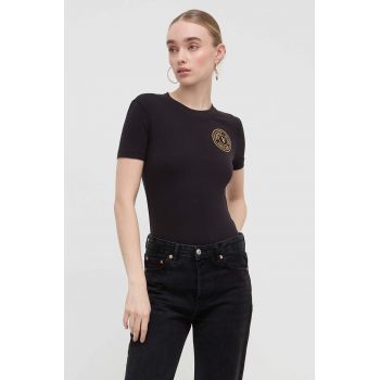 Versace Jeans Couture tricou femei, culoarea negru