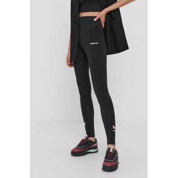 Adidas Originals Colanți H22850 femei, culoarea negru, cu imprimeu