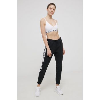 adidas pantaloni HD1771 femei, culoarea negru, cu imprimeu