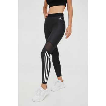 adidas Performance leggins de antrenament Hyperglam femei, culoarea negru, cu imprimeu