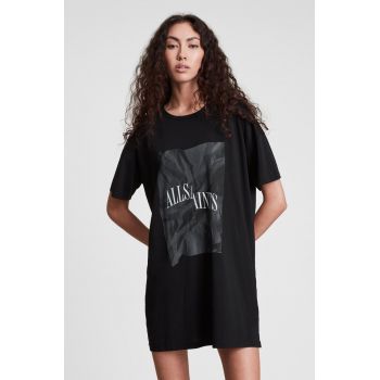 AllSaints Rochie din bumbac culoarea negru, mini, model drept