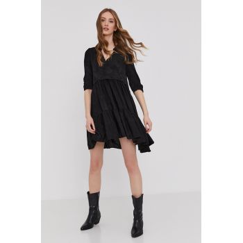 Answear Lab Rochie culoarea negru, mini, evazata