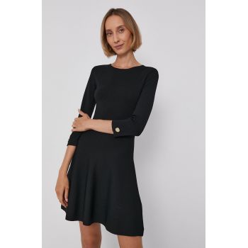 Armani Exchange Rochie culoarea negru, mini, evazata