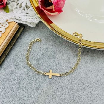 Bratara pentru bebelusi / nou nascuti - Cruciulita din Aur 14K - 1gr - reglabila max 14cm