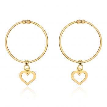 Cercei din aur 14k - Circle of Love 2cm