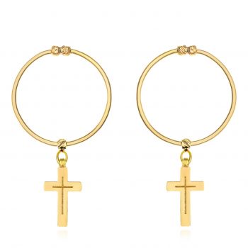 Cercei din aur 14k - Faith 2cm