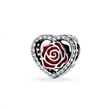 Charm din Argint 925 Heart Roses 2.02g