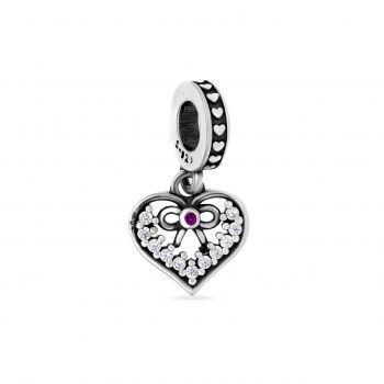 Charm din Argint 925 Inimioara Crystal Premium 2.02gr