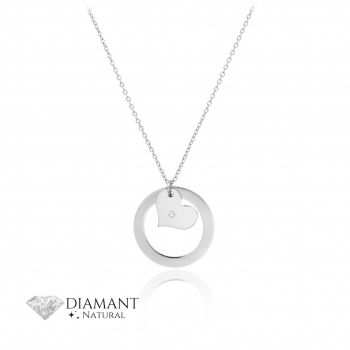 Colier Circle Attraction din Argint 925 cu Diamant Natural