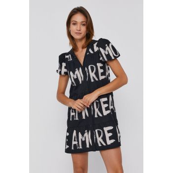 Desigual Rochie culoarea negru, mini, model drept