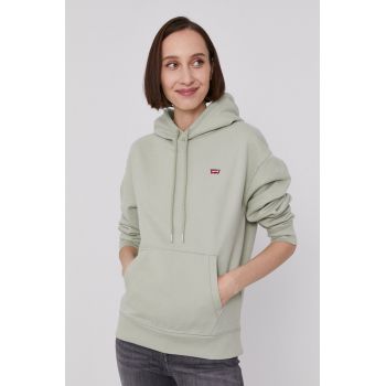 Levi's Bluză femei, culoarea verde, material neted