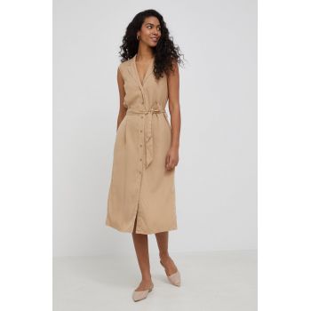 Pepe Jeans rochie Maggie culoarea bej, mini, drept