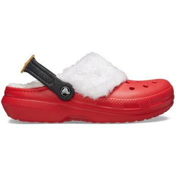 Saboti Crocs Classic Lined Santa Clog Rosu - Varsity Red/Multi