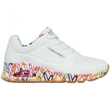 Adidasi Pantofi sport femei Skechers Uno - Loving Love 155506-WHT