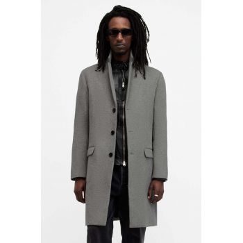 AllSaints palton din lana HAL COAT culoarea gri, de tranzitie, M005OZ