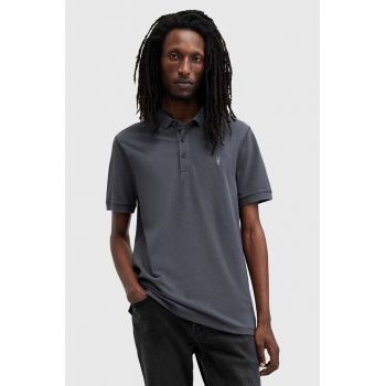 AllSaints polo de bumbac REFORM culoarea albastru marin, neted, M075PB