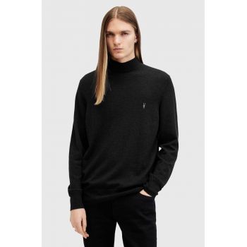 AllSaints pulover de lana KILBURN MOCK barbati, culoarea negru, cu turtleneck, M030KA