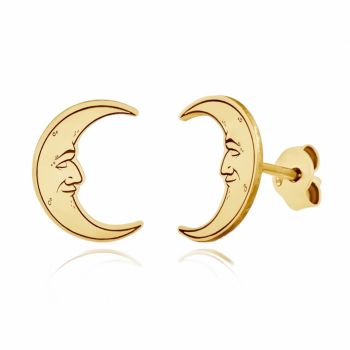 Cercei Double Moon din Aur 14k