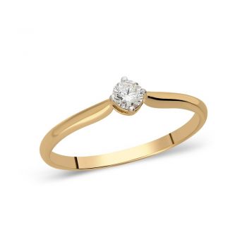 Inel Brilliant Glow din AUR 14K cu Diamant