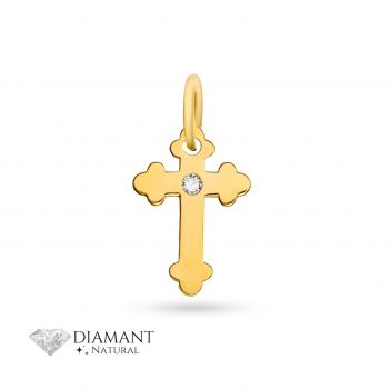 Pandantiv Cruciuliță din Aur 14k și diamant natural