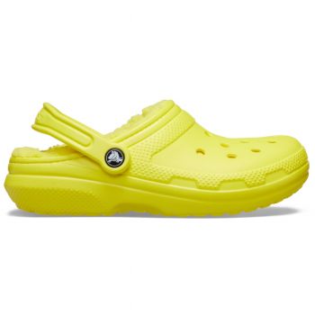 Saboti Crocs Classic Lined Clog Galben - Cyber Yellow