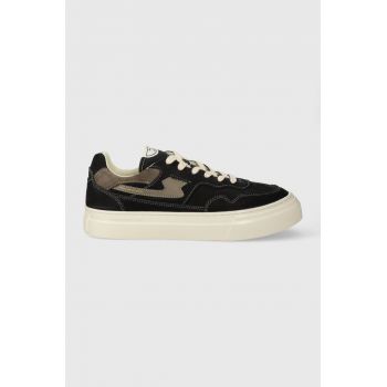 Stepney Workers Club sneakers din piele întoarsă Pearl S-Strike Nubuck culoarea negru, YA09539