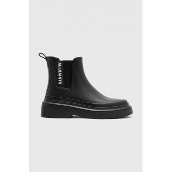 AllSaints botine HETTY femei, culoarea negru, cu platformă WF728Z