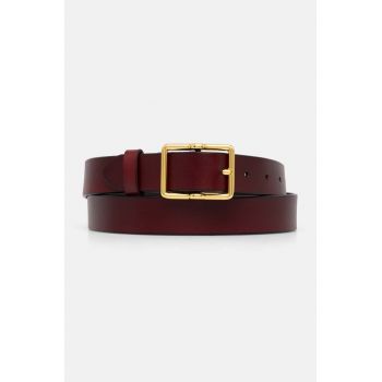 Answear Lab curea de piele femei, culoarea bordo