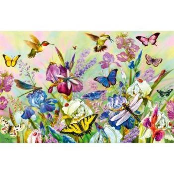 Puzzle pajiste cu flori 200 piese