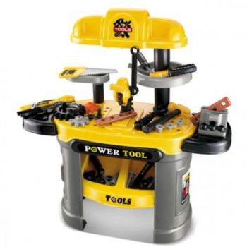 Banc de lucru Power Tools cu unelte si scule pentru copii, 64 de Accesorii