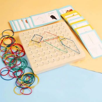 Joc Educativ Geoboard cu elastice colorate