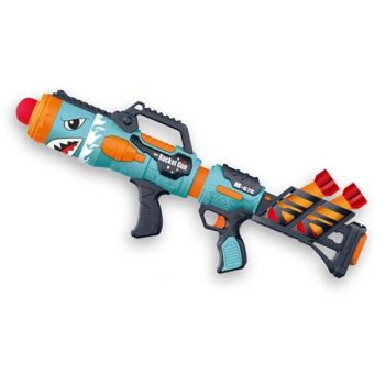 Pusca cu Proiectile din Spuma, Toy Rocket Gun – Blaster cu Aer Comprimat, pentru Copii