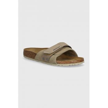 Birkenstock papuci din piele Oita femei, culoarea bej, 1028056