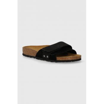 Birkenstock slapi de piele Oita femei, culoarea negru, 1024200