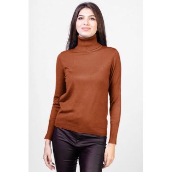 Helanca pulover, masura mare, cu cashmere, caramizie