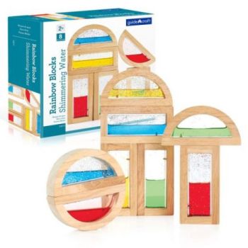 Rainbow Blocks, cu lichid colorat si sclipici, Guidecraft