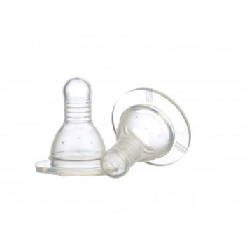 Set 2 tetine Minut Baby silicon 6+ lichide groase