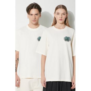 Filling Pieces tricou din bumbac T-shirt Gowtu culoarea bej, cu imprimeu, 74433929936