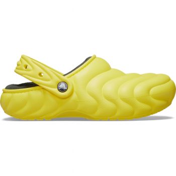 Saboti Crocs Classic Lined Overpuff Clog Galben - Cyber Yellow