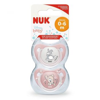 Set 2 suzete Nuk Disney Bambi Silicon M 0-6 luni