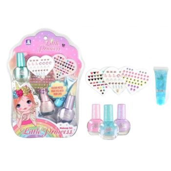 Set Manichiura Little Princess cu Lipgloss, Oje si Abtibilduri