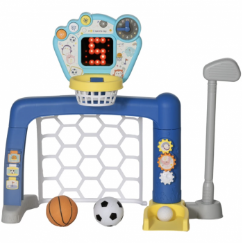 Poarta interactiva 3 in 1 de fotbal, hokey si baschet, pentru bebe