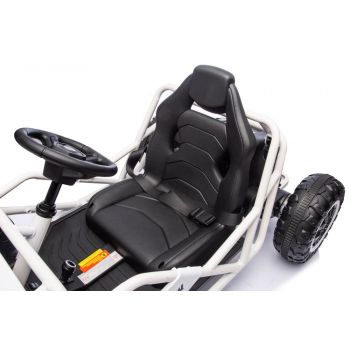 Kart electric 12V pentru copii cu roti EVA scaun din piele Black