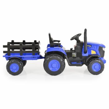 Tractor electric cu remorca si telecomanda Moni Rancher Blue