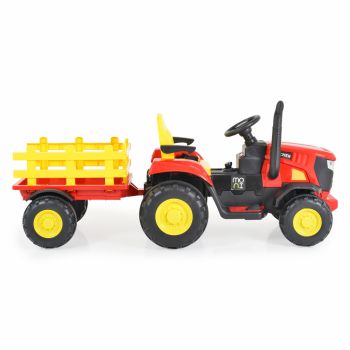 Tractor electric cu remorca si telecomanda Moni Rancher Red