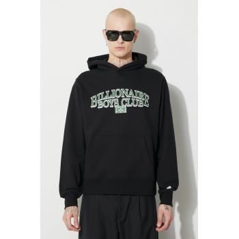 Billionaire Boys Club hanorac de bumbac Scholar Popover bărbați, culoarea negru, cu glugă, cu imprimeu, B23434