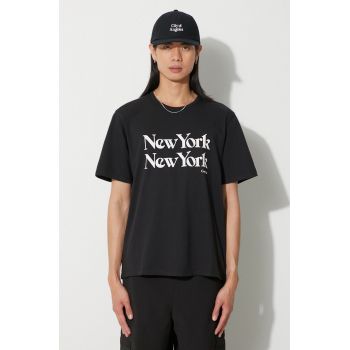 Corridor tricou din bumbac New York New York bărbați, culoarea negru, cu imprimeu, TS0008-BLK