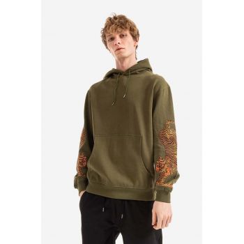 Maharishi hanorac de bumbac bluză Maharishi 8031 OLIVE bărbați, culoarea verde, cu glugă, cu imprimeu 8031.OLIVE-OLIVE